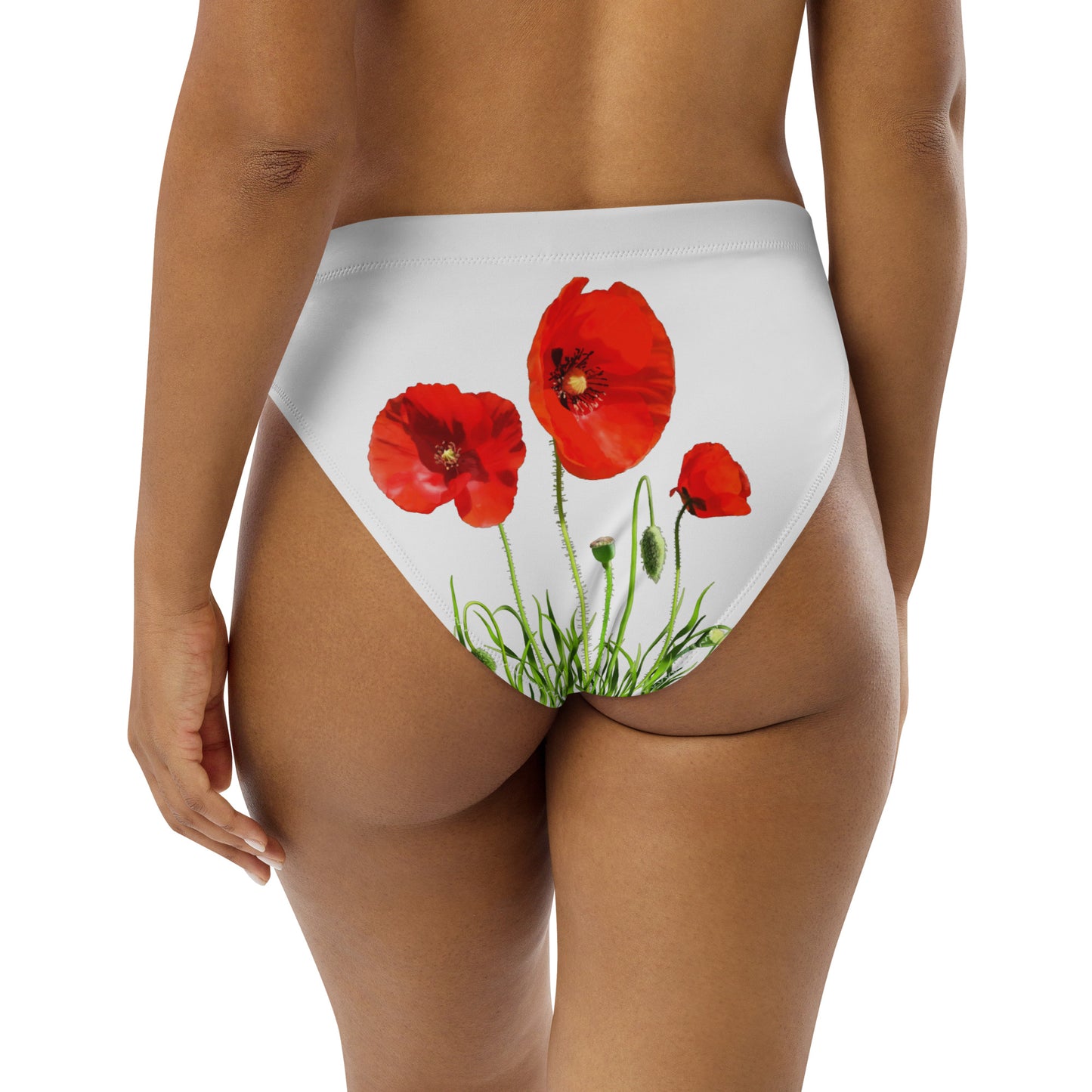 Braguita de bikini sostenible | Amapolas – Talle alto – Diseño Nekolindo