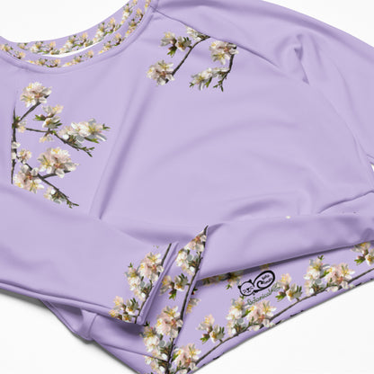 Camiseta sostenible crop | Flor de Almendro – Manga larga – Diseño Nekolindo
