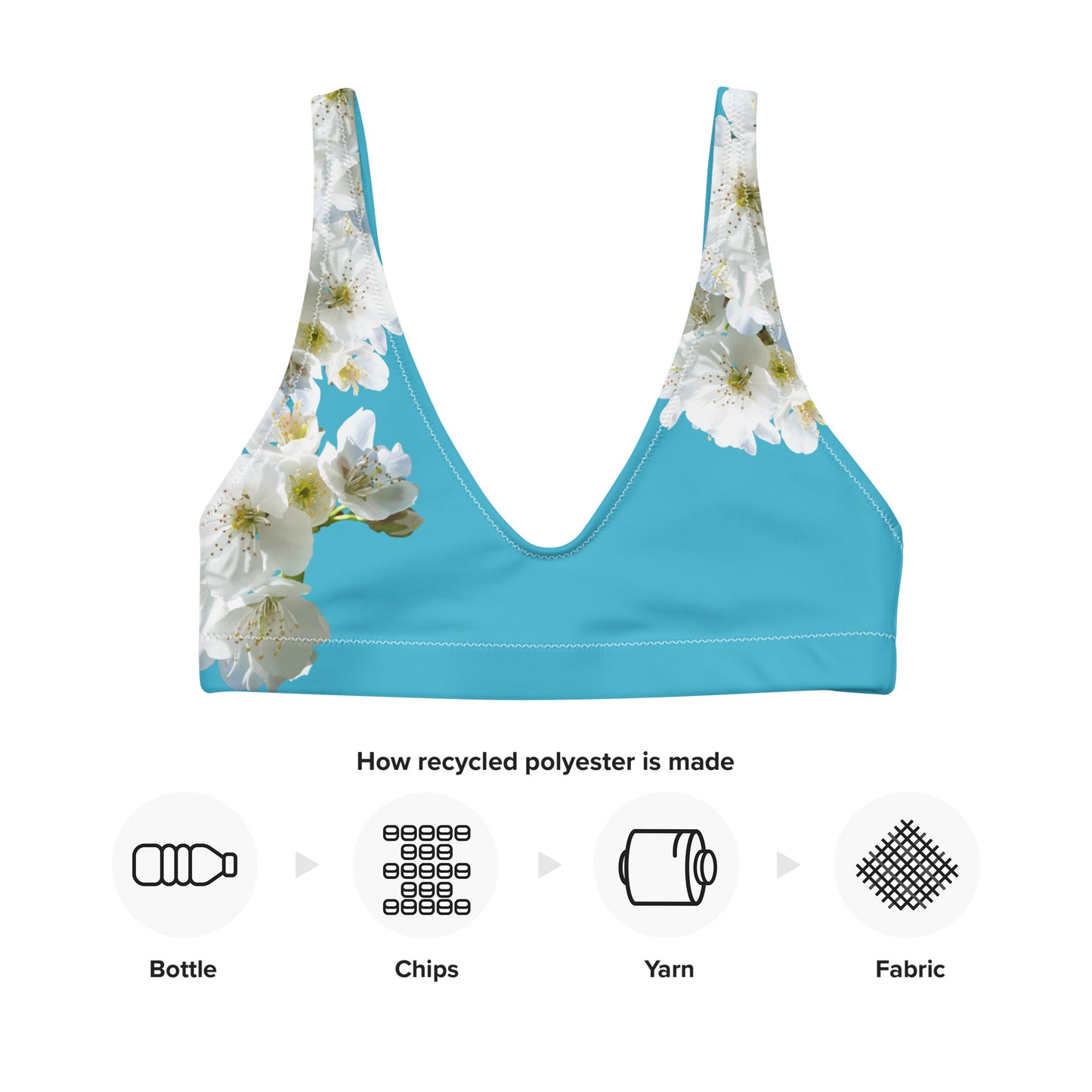 Sujetador de bikini sostenible | Flor de Cerezo – Con relleno – Diseño Nekolindo