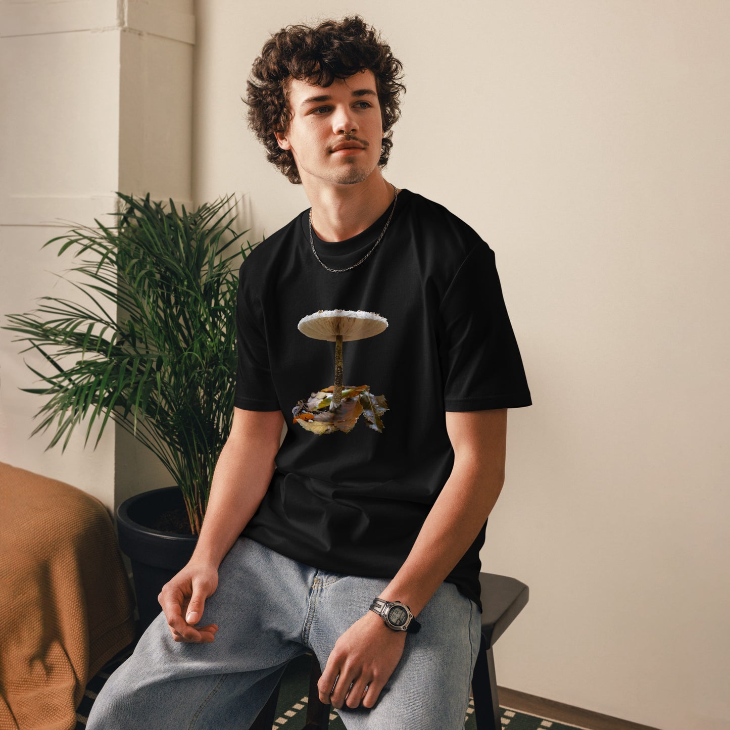 Camiseta sostenible hombre | Nacida entre hojas – Diseño Nekolindo
