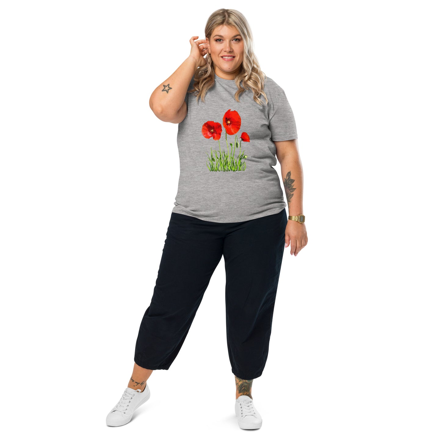 Camiseta sostenible unisex | Amapolas – Diseño Nekolindo