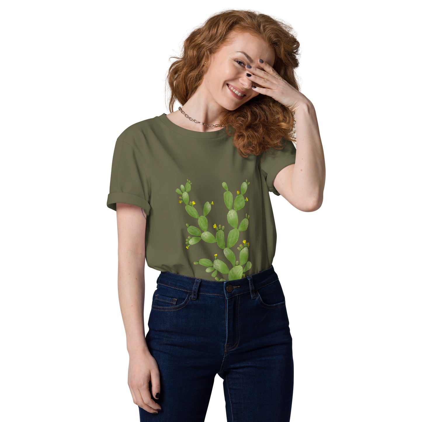 Camiseta sostenible Cactus mujer | Diseño botánico Nekolindo