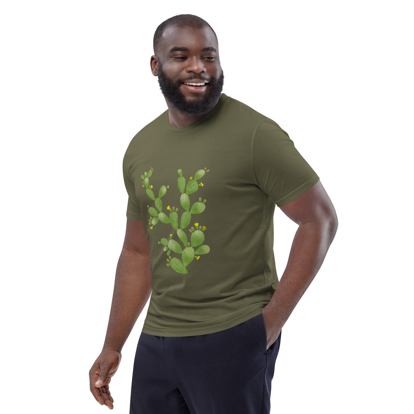 Camiseta sostenible Cactus hombre | Diseño botánico Nekolindo