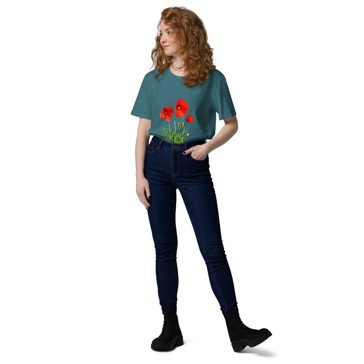 Camiseta sostenible unisex | Amapolas – Diseño Nekolindo