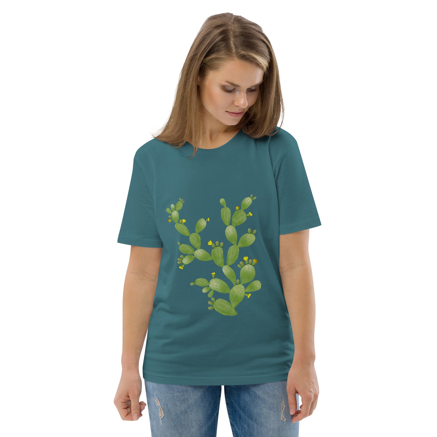 Camiseta sostenible Cactus mujer | Diseño botánico Nekolindo