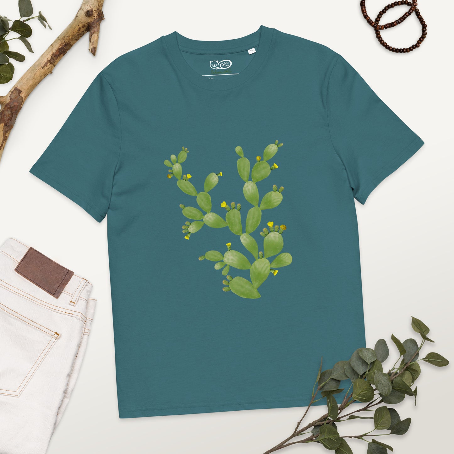 Camiseta sostenible Cactus hombre | Diseño botánico Nekolindo