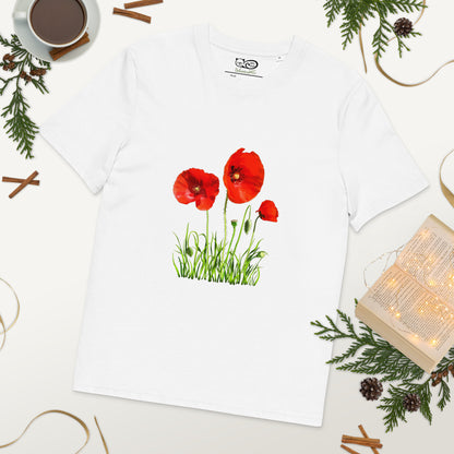 Camiseta sostenible unisex | Amapolas – Diseño Nekolindo