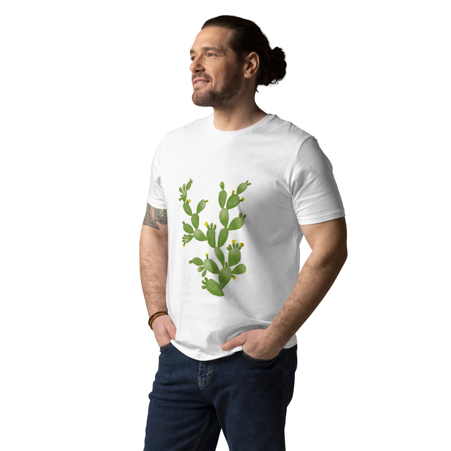 Camiseta sostenible Cactus hombre | Diseño botánico Nekolindo